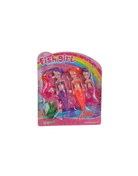 Kzl-7799-4 Deniz Kızı Işıklı Kartela 3lü 144