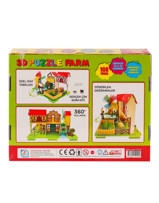 Lc0115 3d Boyutlu Çiftlik Puzzle -laçokids