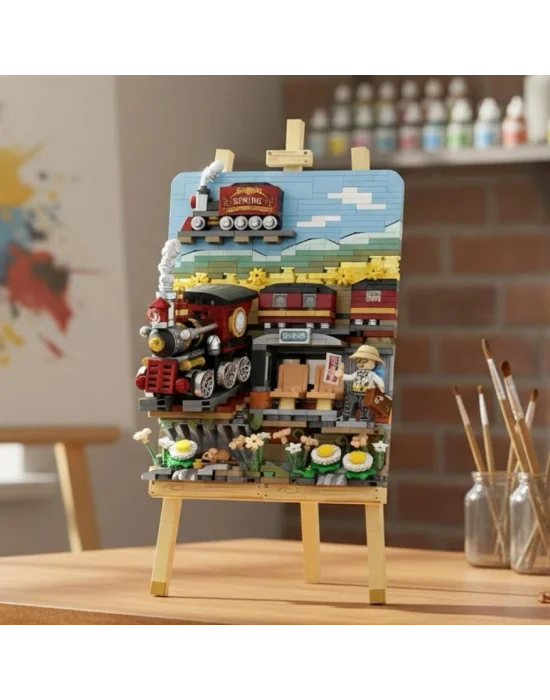 Lz-1296 Loz Tren İstasyonu Ahşap Boyama 758 Parça Block Oyuncak