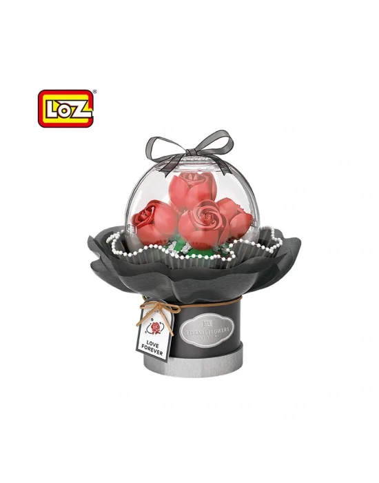 Lz-1300 Loz Ledli Kırmızı Gül Buketi 305 Parça Block Oyuncak