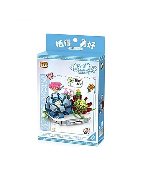 Lz-8831 Saksılı Buz Mavisi Kar Lotusu Çiçeği 370 Parça Block