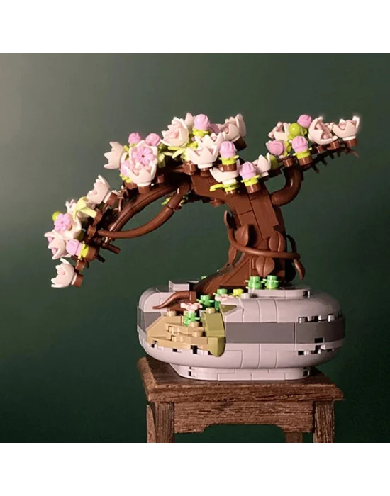 Lz1661 Loz Eternal Flowers Serisi - Pembe Sakura Kiraz Ağacı 426 Parça Yapım Seti