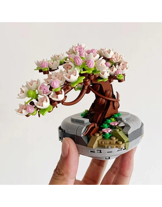 Lz1661 Loz Eternal Flowers Serisi - Pembe Sakura Kiraz Ağacı 426 Parça Yapım Seti