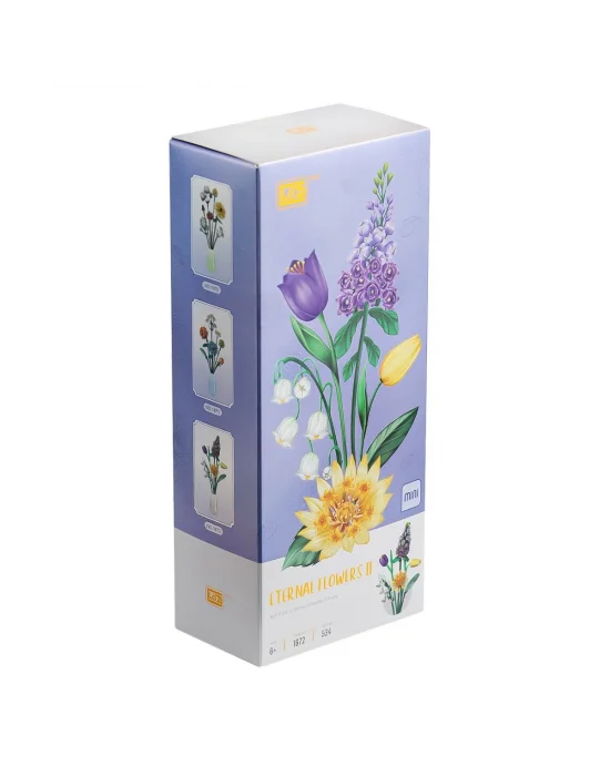 Lz1672 Loz Eternal Flowers Serisi - çiçekli Sabah, Ay Işıklı Akşam 534 Parça Yapım Seti