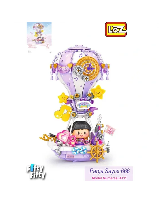 Lz4111 Loz  Mor Hava Balonu  Block Oyuncak 666 Parça