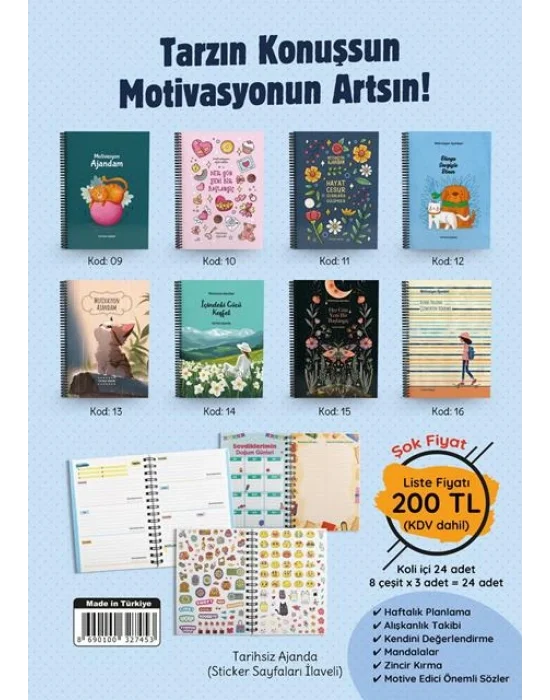 MOTİVASYON AJANDAM (SPİRALLİ) /G.YILDIZLARI