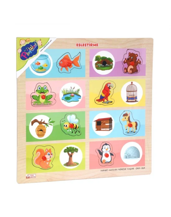 Ony-363-364 Ahşap Tutmalı Eşleştirme Hangi Hayvan Nerede Yaşar -onyıl