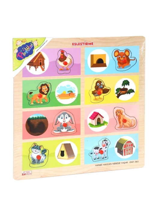 Ony-363-364 Ahşap Tutmalı Eşleştirme Hangi Hayvan Nerede Yaşar -onyıl