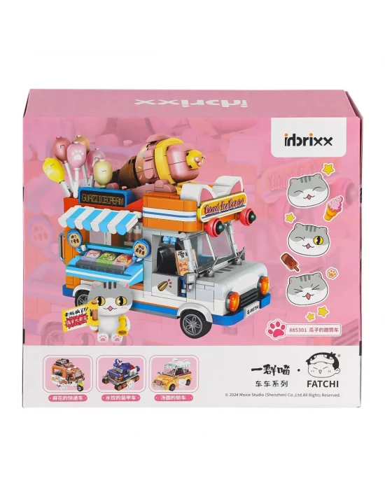 P885301 Panlos Brick - One Meow Serisi -  Guazinin Dondurma Arabası 723 Parça Yapım Seti