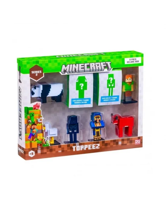 Pmı/mc22270 Minecraft 3d Toppeez 8li Deluxe Figür Seti Seri 2 Asorti
