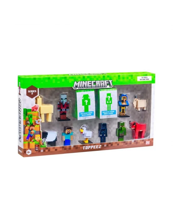 Pmı/mc2280 Minecraft 3d Toppeez 12li Deluxe Figür Seti 2 Asorti