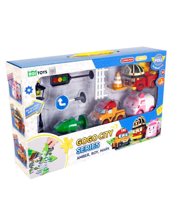 Polı Zr-913 Robocar Poli Gogo City Seri Ambar,roy,mark Oyun Seti