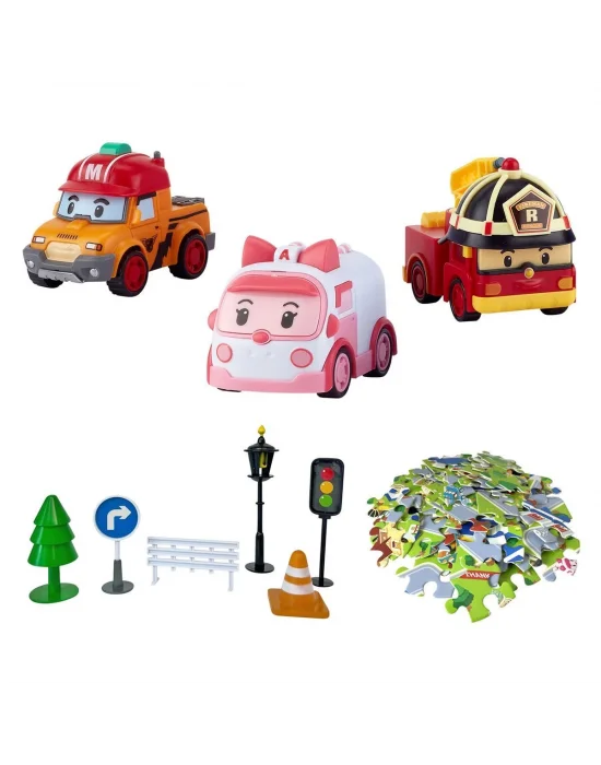 Polı Zr-913 Robocar Poli Gogo City Seri Ambar,roy,mark Oyun Seti
