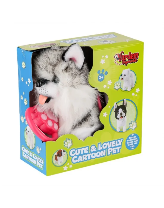 Pr66302-26t Yürüyen Tasmalı Peluş Yürüyen Husky