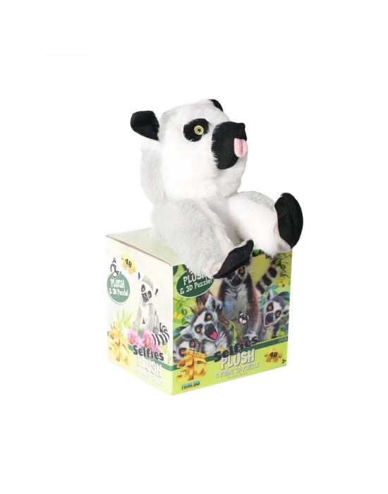 Prm 15801 Prime 3d Lemur Peluş Ve Selfie 48 Parça Puzzle -necotoys