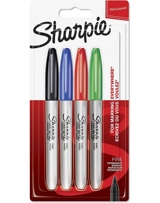SHARPIE PERMANENT 4LÜ STAN. RENK MARKÖR F YUV. UÇ