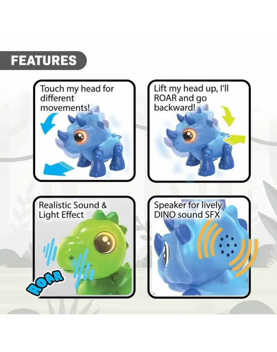 Sıl 88592 Silverlit Sesli Ve Işıklı Elektronik Robot Dino Heads Up -necotoys