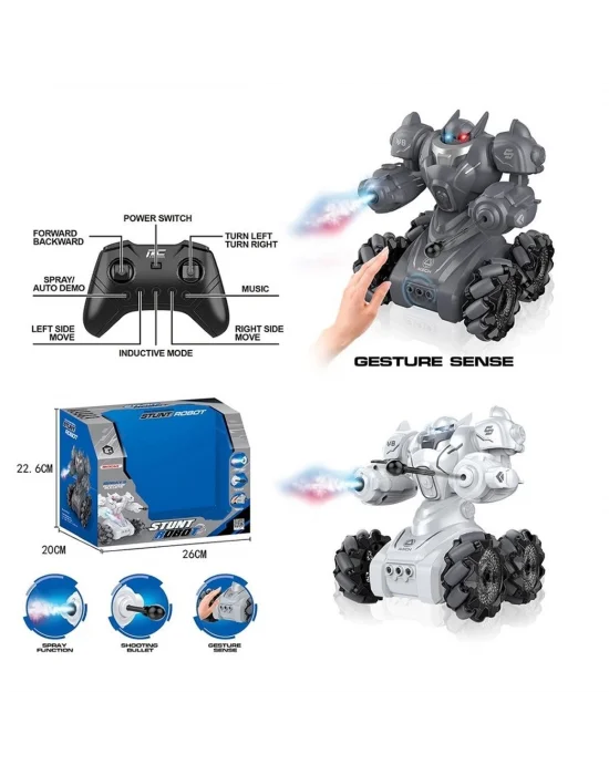 Syr-666-861 Kumandalı Şarjlı Işıklı Roket Ve Buhar Atan Robot Araba -vardem Oyuncak