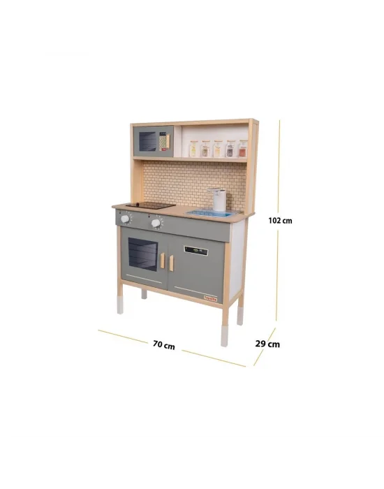 T1030 Ahşap Su Akan Musluklu Ve Ledli Çocuk Mutfağı Yeşil