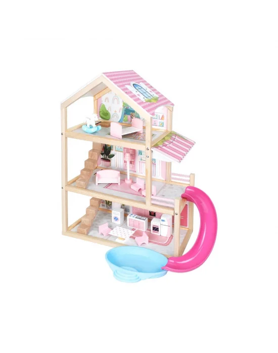 T2010 Ahşap Kaydıraklı Ev 3 Katlı -okutan Hobi