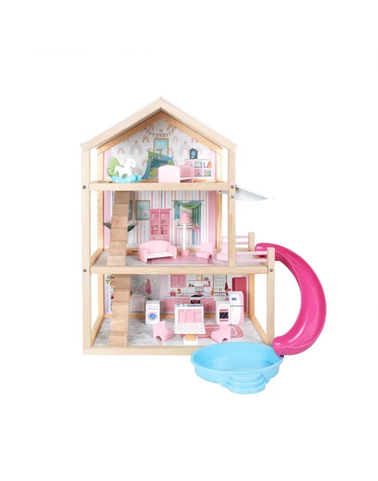 T2010 Ahşap Kaydıraklı Ev 3 Katlı -okutan Hobi