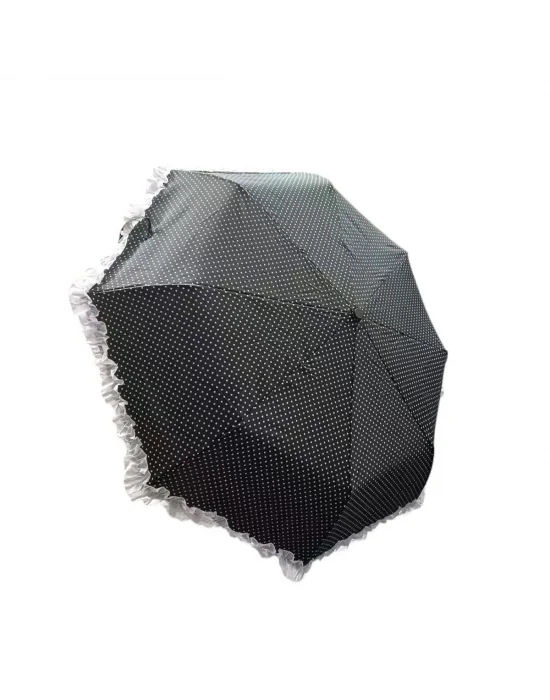Tk-3665 Katlanır Otomatik Şemsiye 8 Telli Desenli Fırfırlı