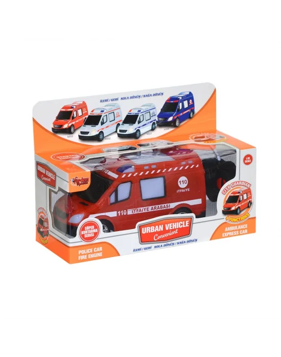 V001-2 V3 V004  Kumandalı Sesli Işıklı Polis Arabası-jandarma-ambulans-itfaiye 1:18-vardem