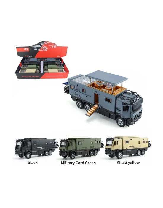Xhd-b3217 -vardem Çek Bırak Işıklı Ve Sesli Model Motorlu Karavan 1:24