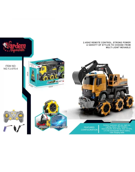 Yj-075-4 1:14 Uzaktan Kumandalı Full Fonksiyon 2.4g Kamyon Kazıcı -vardem
