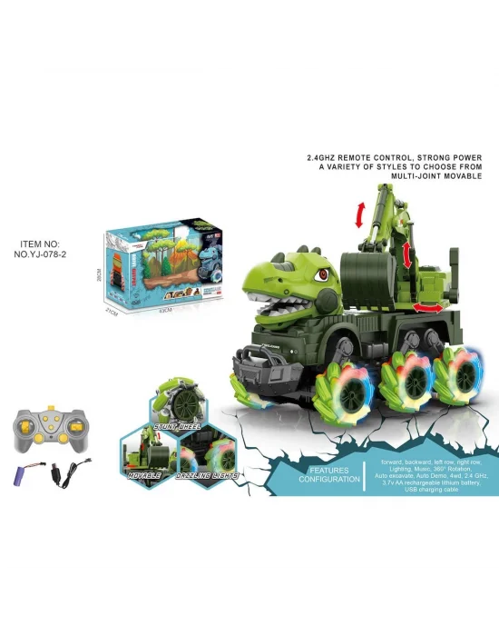 Yj-078-2 1:14 Uzaktan Kumandalı 2.4g Dinozor Kamyon Kazıcı -vardem