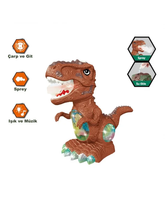 Zr172 Işıklı Müzikli Hareketli Buhar Çıkartan Dinazor -vardem Oyuncak