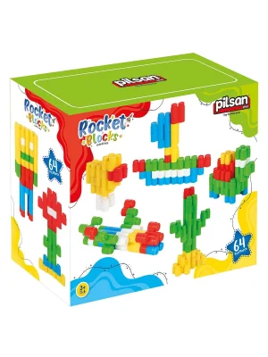 03 604 Rocket Bloklar 64 Parça -pilsan Oyuncak