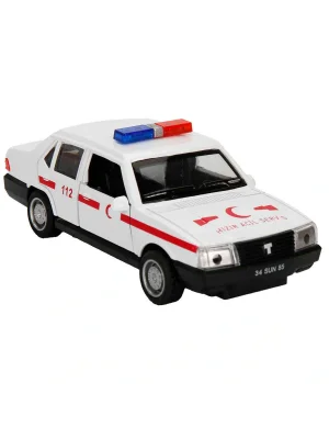 1:32 Sesli ve Işıklı Çek Bırak Araba 13 cm - Polis