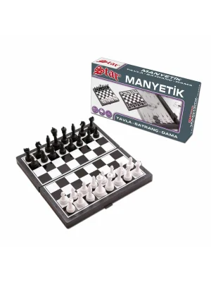 1050170 Manyetik Satranç-tavla 2si 1 Arada -starokey