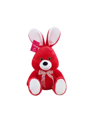 1554kr Oturan Sevimli Tavşan 37cm Kırmırzı