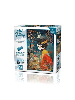 20070 Puzzle 500 A Woman İn A Red Kimono