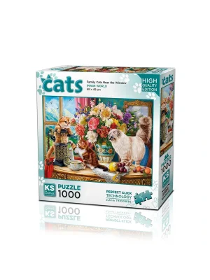 20794 Puzzle 1000 Family Cats Near The Window