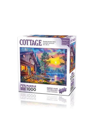 20818 Puzzle 1000 Evening Sunset Cabin
