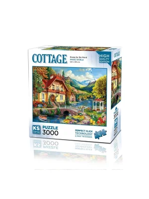 23015 House By The Pond 3000 Parça Puzzle -ks Puzzle