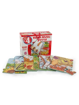 2488  Mevsimler Süper Renkli Puzzle 4lü