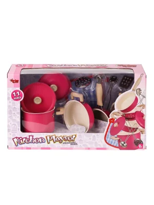 3815-6a Emaye Tencere 11 Parça Pembe -vardem Oyuncak