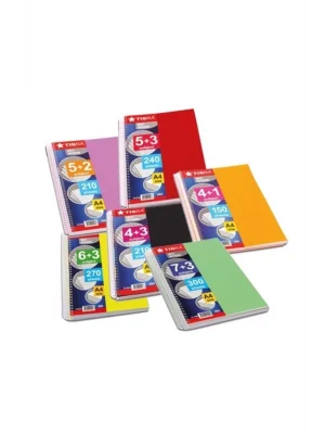 TIGRA - PP Kapak Spiralli Ayraçlı 6+2 Defter 240 Yp
