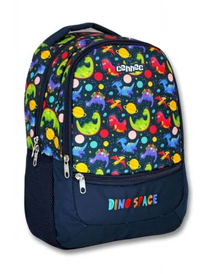 Cennec Siyah Dinazorlar İlkokul Sırt Çantası - Erkek Çocuk