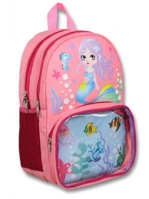 Cennec Şeffaf Bölmeli Pembe Deniz Kızı İlkokul Sırt Çantası - Kız Çocuk