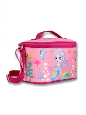 Cennec Şeffaf Bölmeli Pembe Deniz Kızı İlkokul Beslenme Çantası - Kız Çocuk