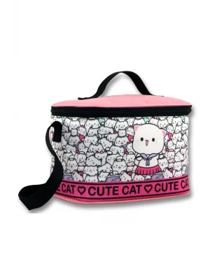 Ümit Çanta Kız Çocuk Beslenme Çantası (Thermo Isı Yalıtımlı) - Sevimli Kediler - Pembe Beyaz - 5013