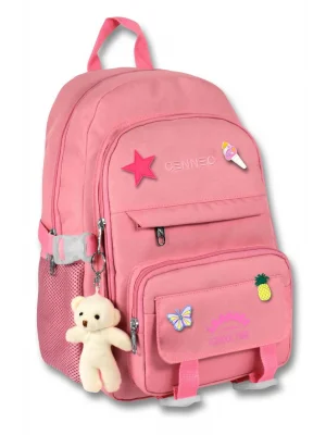 Cennec Çok Bölmeli Kız Çocuk Pembe İlkokul ve Günlük Sırt Çantası - 5073