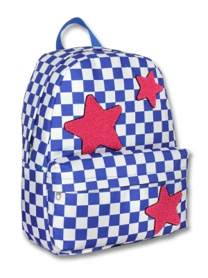 Ümit Çanta Kızlar İçin Mavi Kırmızı Renkli Yıldız Okul Çantası - 5086 - Nakışlı Yıldız