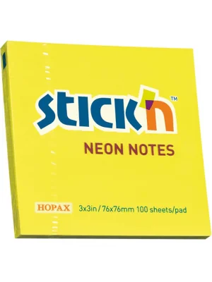 GIPTA - 21133 - Neon Sarı 100 Yaprak 76x76 Yapışkanlı Not Kağıdı 21133