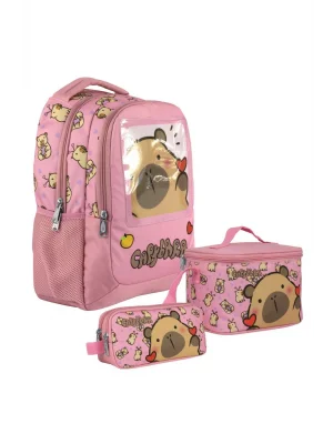 (Kız Çocuk - Pembe) İlkokul Üçlü Çanta Seti - SETCPB5212A